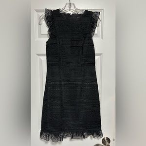 JCrew black ruffle sleeve cocktail dress